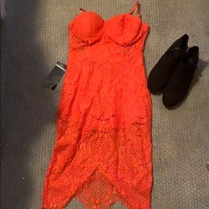 New Bebe orange maxi dress